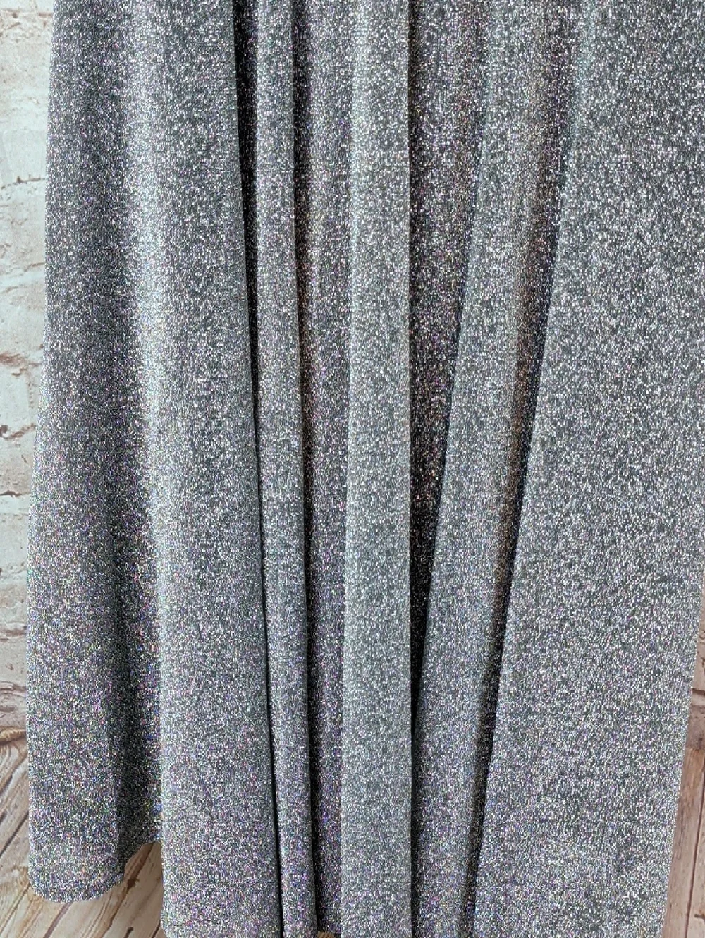 Apricot Silver Sparkle V-Neck Sleeveless Party Dress Large Nwt - Picture 2 of 10